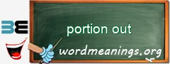 WordMeaning blackboard for portion out